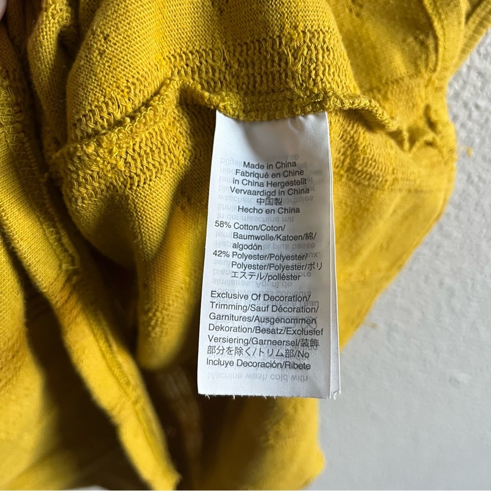 Madewell Pointelle Ribbed Tee Mustard Yellow Knit Top Medium - Picture 6 of 11